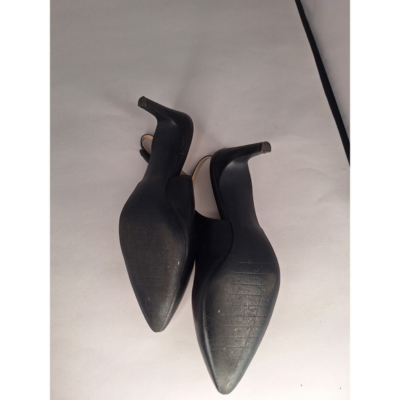 Cole‎ Haan Womens Black Leather Pointed Toe Slingback Heels Size 7M - Picture 4 of 6